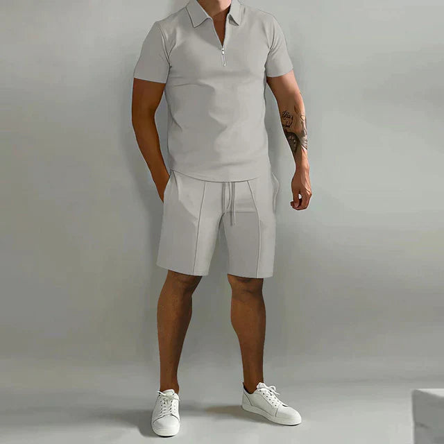 Lässiges Sommer Set mit Poloshirt für Herren – Zweiteiliges Freizeit Outfit mit Shorts 1