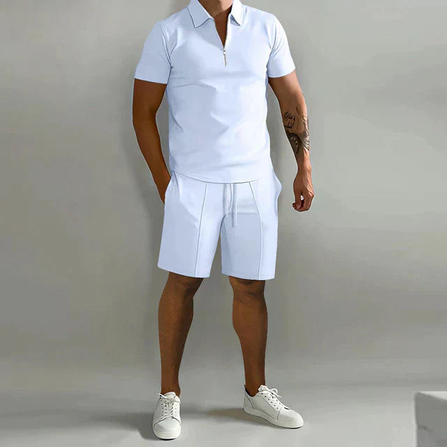 Lässiges Sommer Set mit Poloshirt für Herren – Zweiteiliges Freizeit Outfit mit Shorts 3