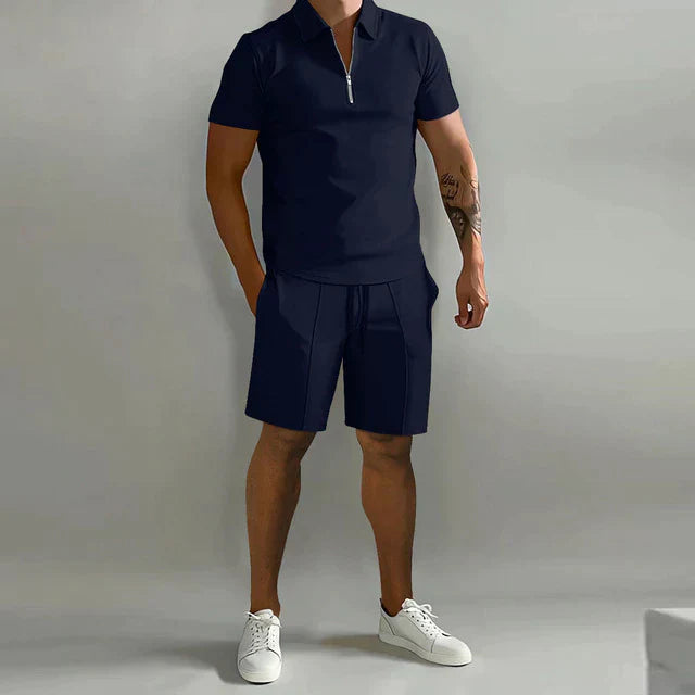 Lässiges Sommer Set mit Poloshirt für Herren – Zweiteiliges Freizeit Outfit mit Shorts 4