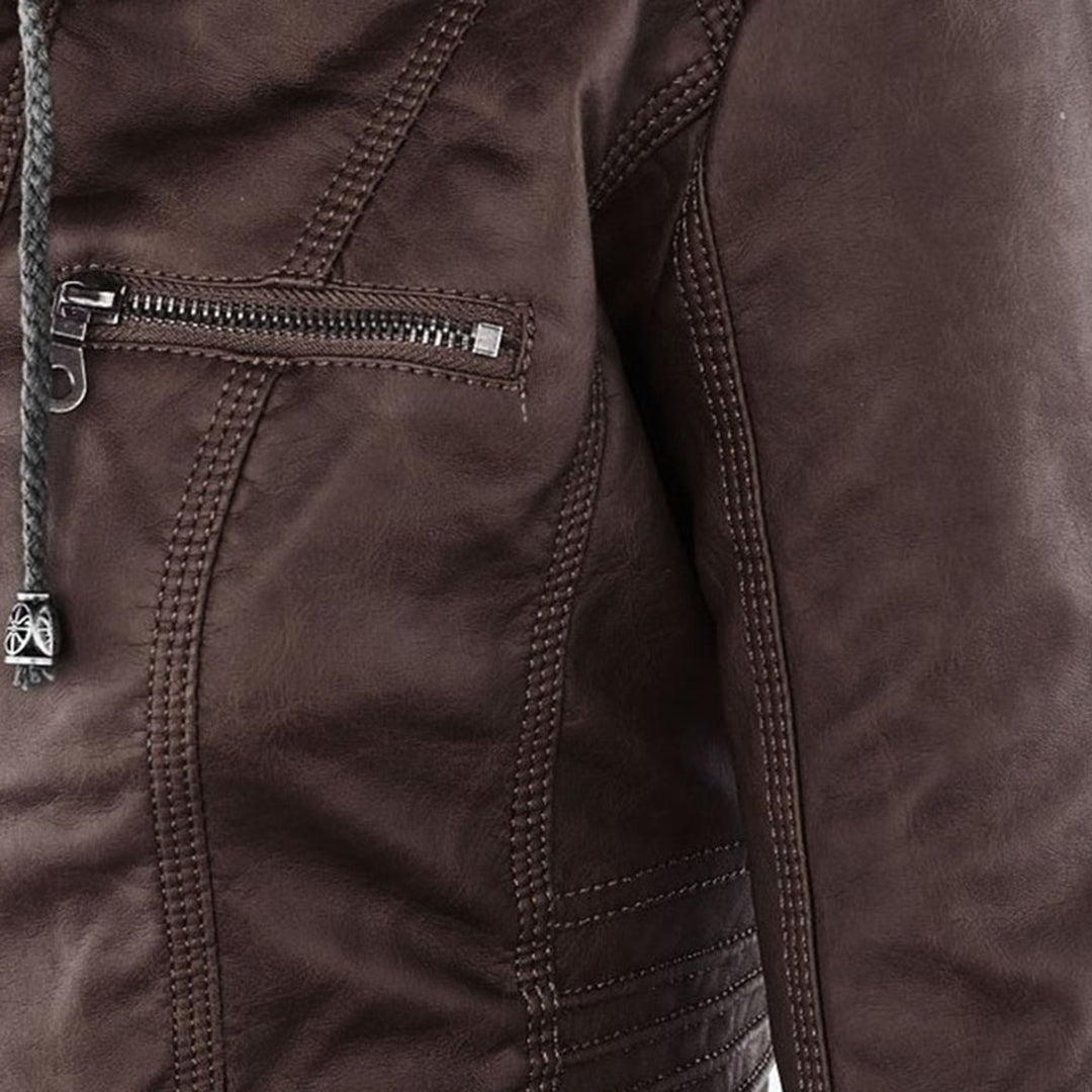Lederjacke Für Damen | Mit Kapuze 8
