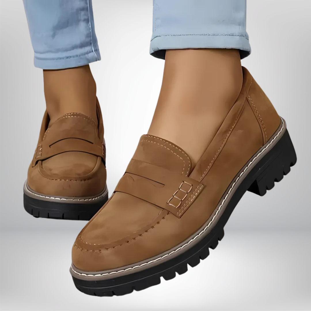 Lederschuhe Loafer Damen | Rutschfeste Sohle & Druckstellenfrei