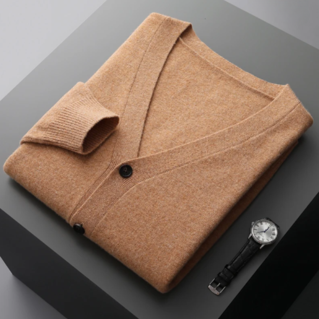 Leichte Kaschmir Strickjacke mit V-Ausschnitt 12