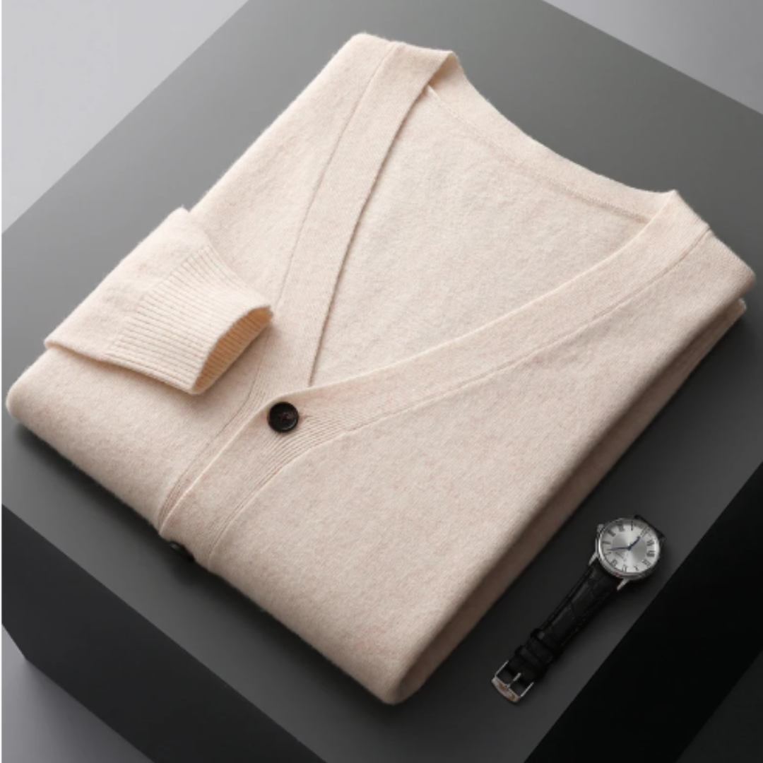 Leichte Kaschmir Strickjacke mit V-Ausschnitt 14