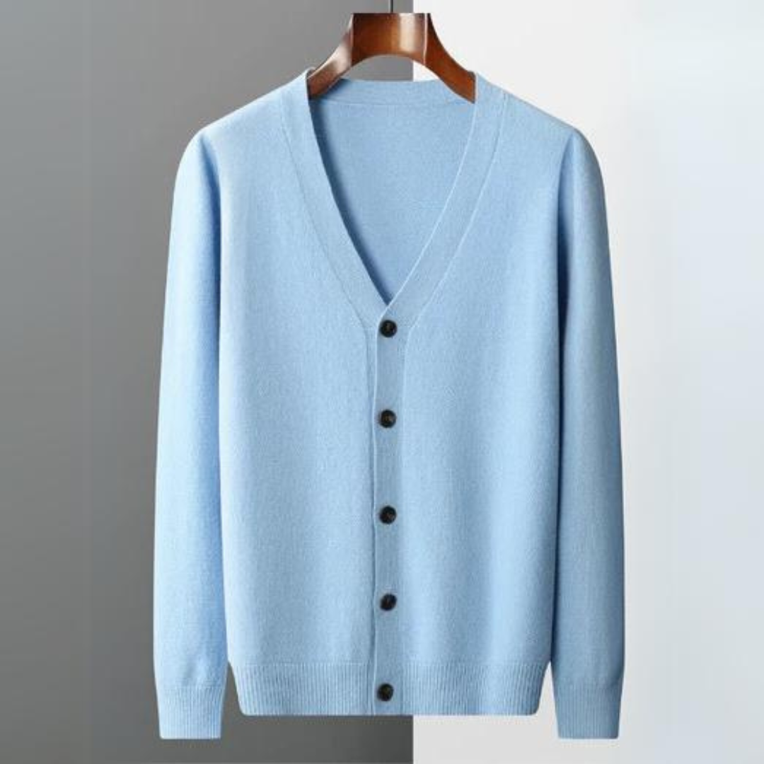 Leichte Kaschmir Strickjacke mit V-Ausschnitt 4