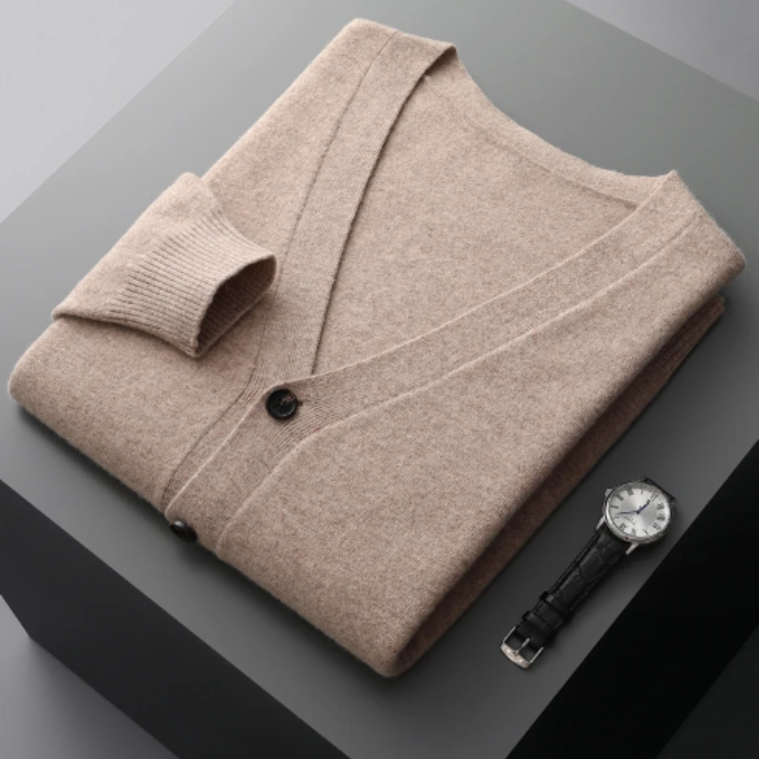 Leichte Kaschmir Strickjacke mit V-Ausschnitt 6