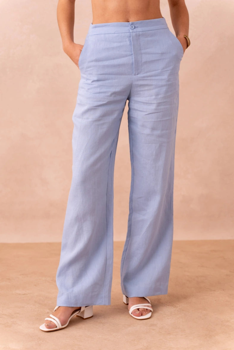 Leinenhose in geradem Schnitt 10