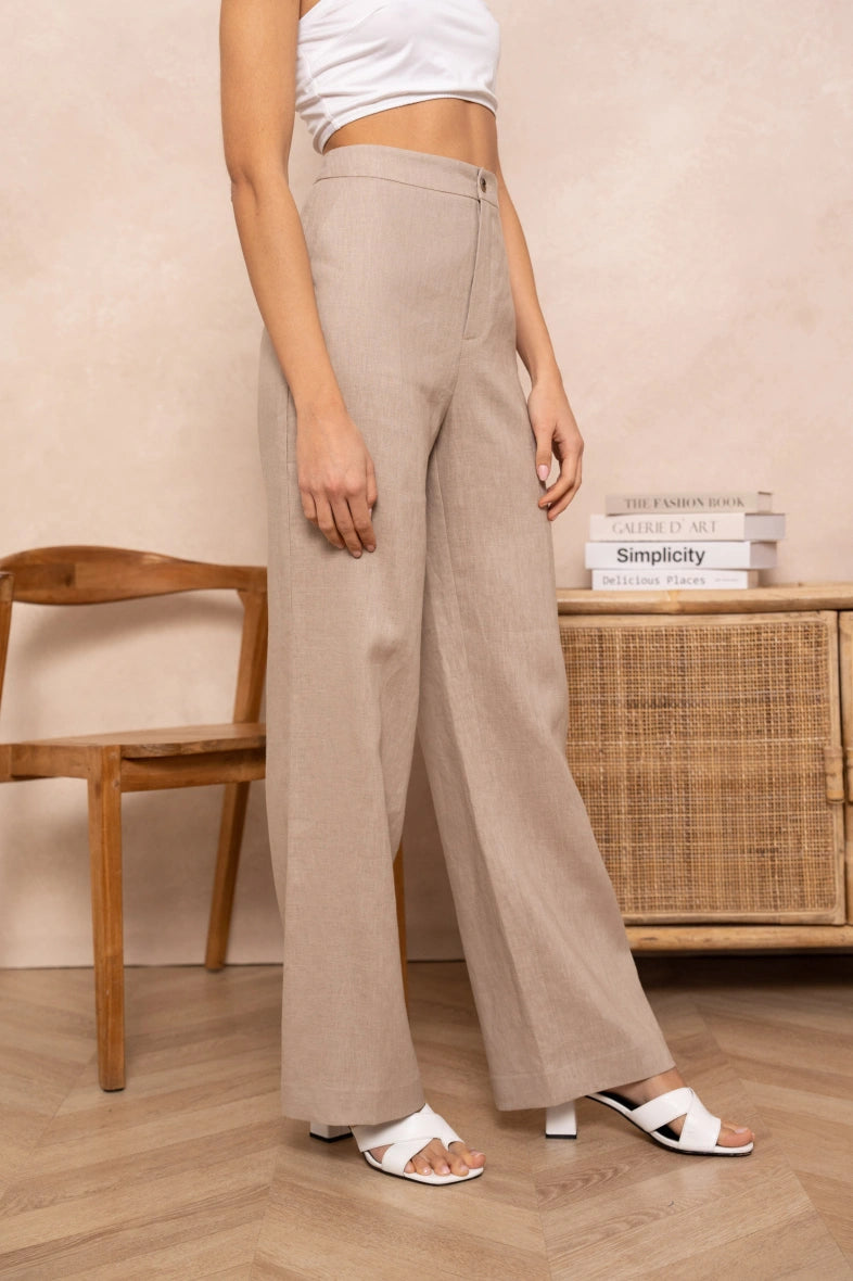 Leinenhose in geradem Schnitt 12