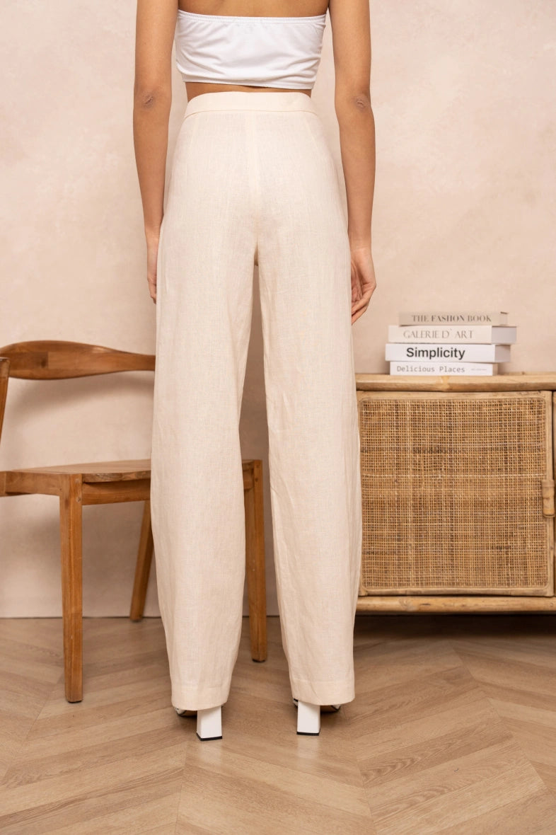 Leinenhose in geradem Schnitt 2
