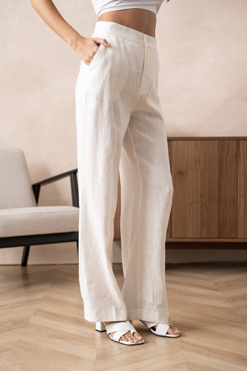 Leinenhose in geradem Schnitt 4