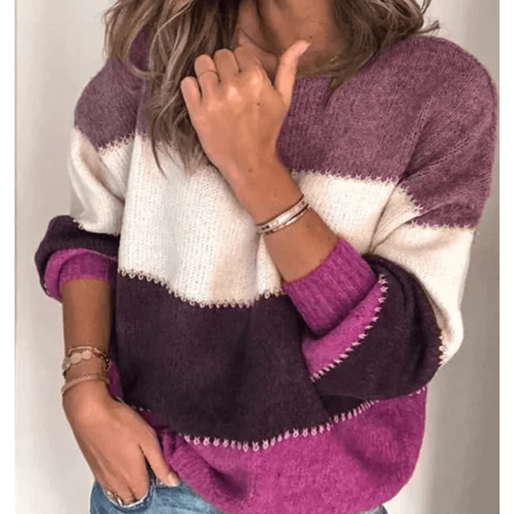 Lily - Strickpullover mit Farbblock