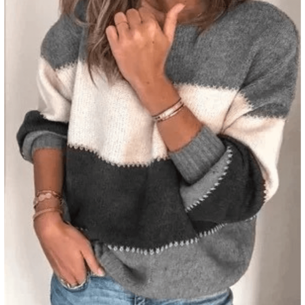 Lily - Strickpullover mit Farbblock