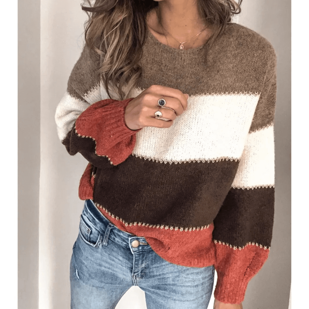 Lily - Strickpullover mit Farbblock