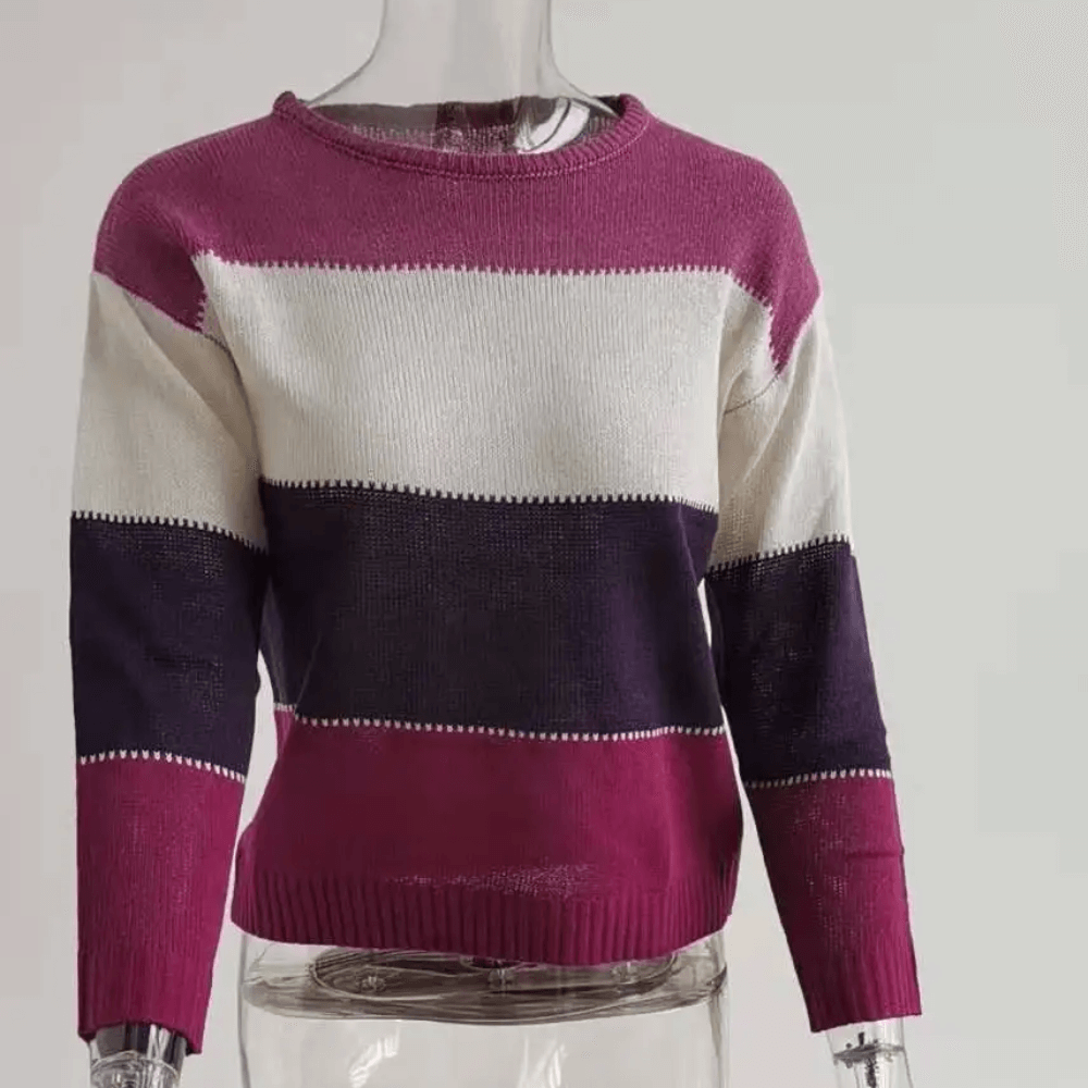 Lily - Strickpullover mit Farbblock