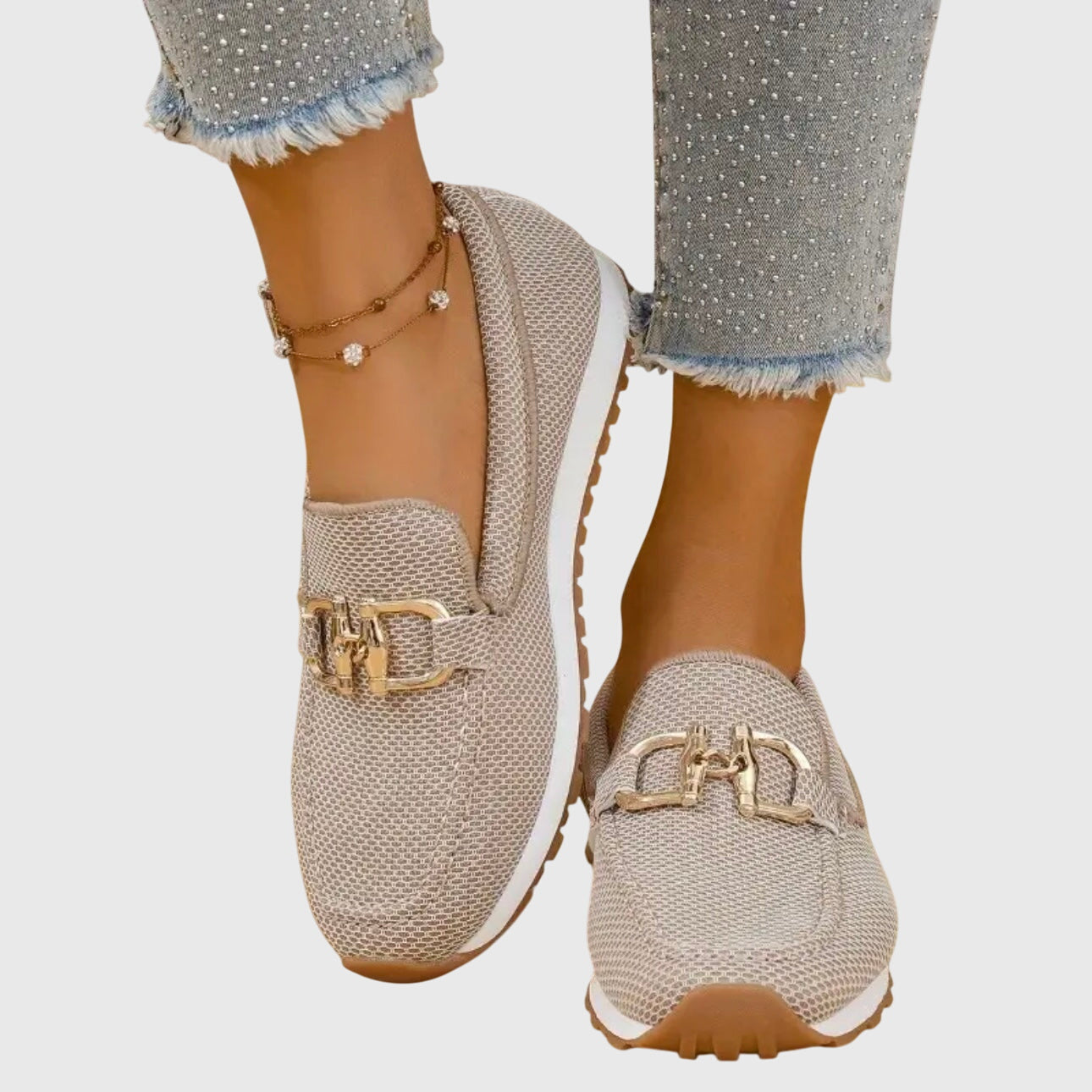 Loafer Damen | Orthopädische Sohle, Goldschnalle & leichter Komfort