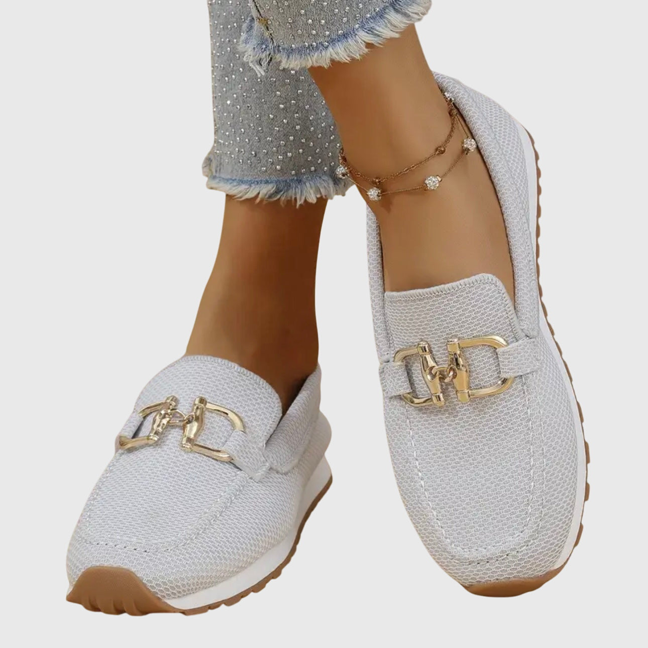 Loafer Damen | Orthopädische Sohle, Goldschnalle & leichter Komfort