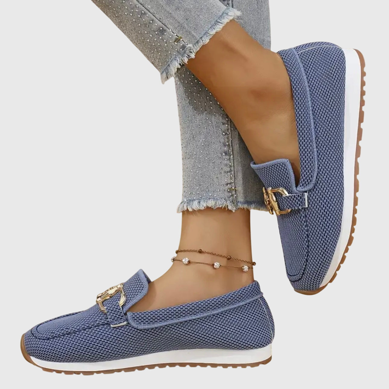 Loafer Damen | Orthopädische Sohle, Goldschnalle & leichter Komfort