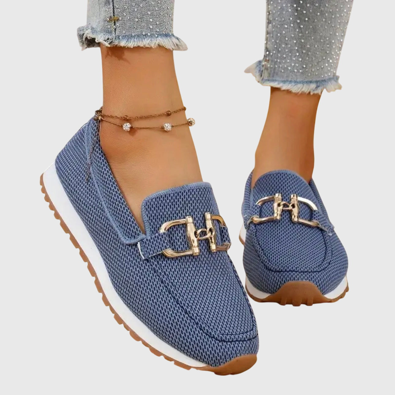 Loafer Damen | Orthopädische Sohle, Goldschnalle & leichter Komfort