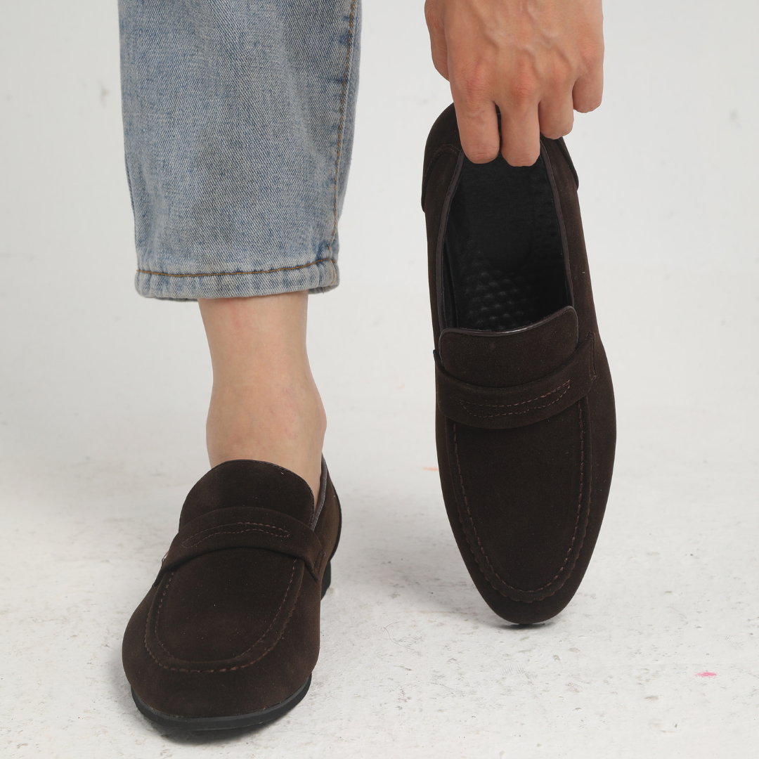 Loafer Herren | Klassischer Penny-Slipper mit Wildleder-Optik
