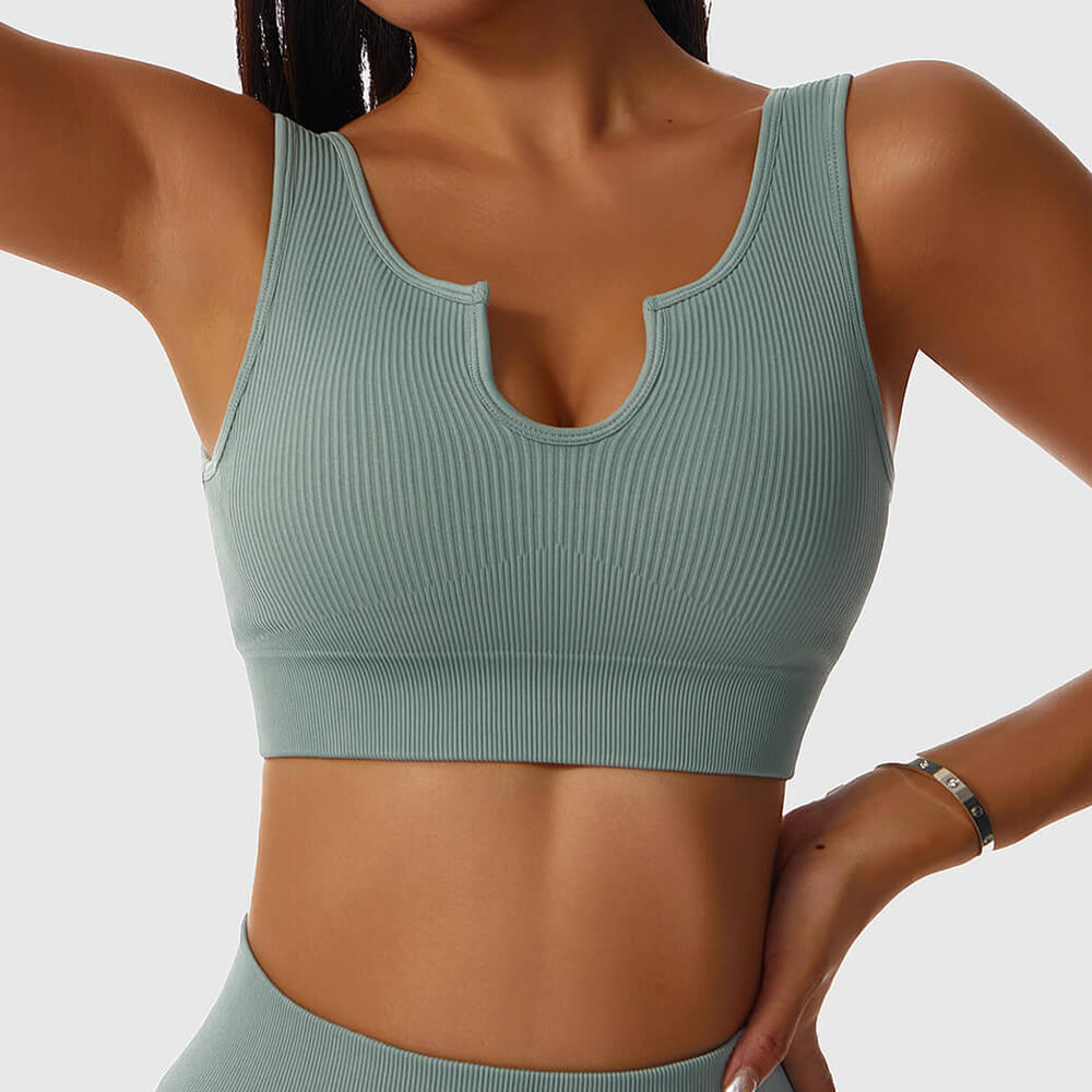 Lozenda - Formgebendes Geripptes Workout-Crop-Top