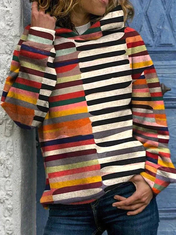 Lozenda - Mehrfarbiger Kapuzenpullover