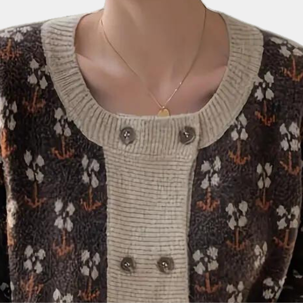 Luna - Blumengestrickter Cardigan für Damen