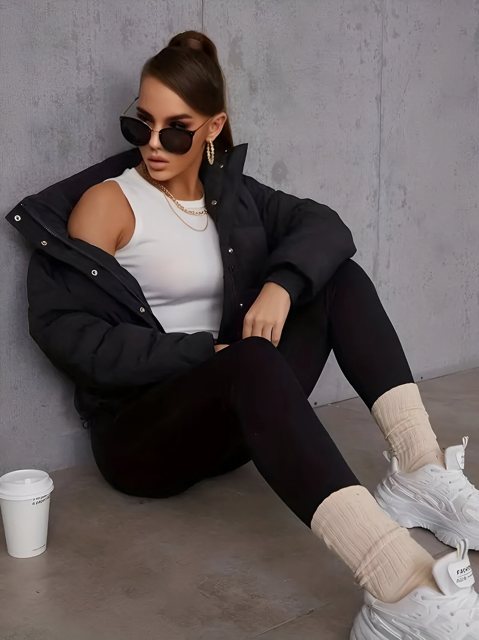 Lydia - Stilvolle warme Kapuzenjacke mit Puffer