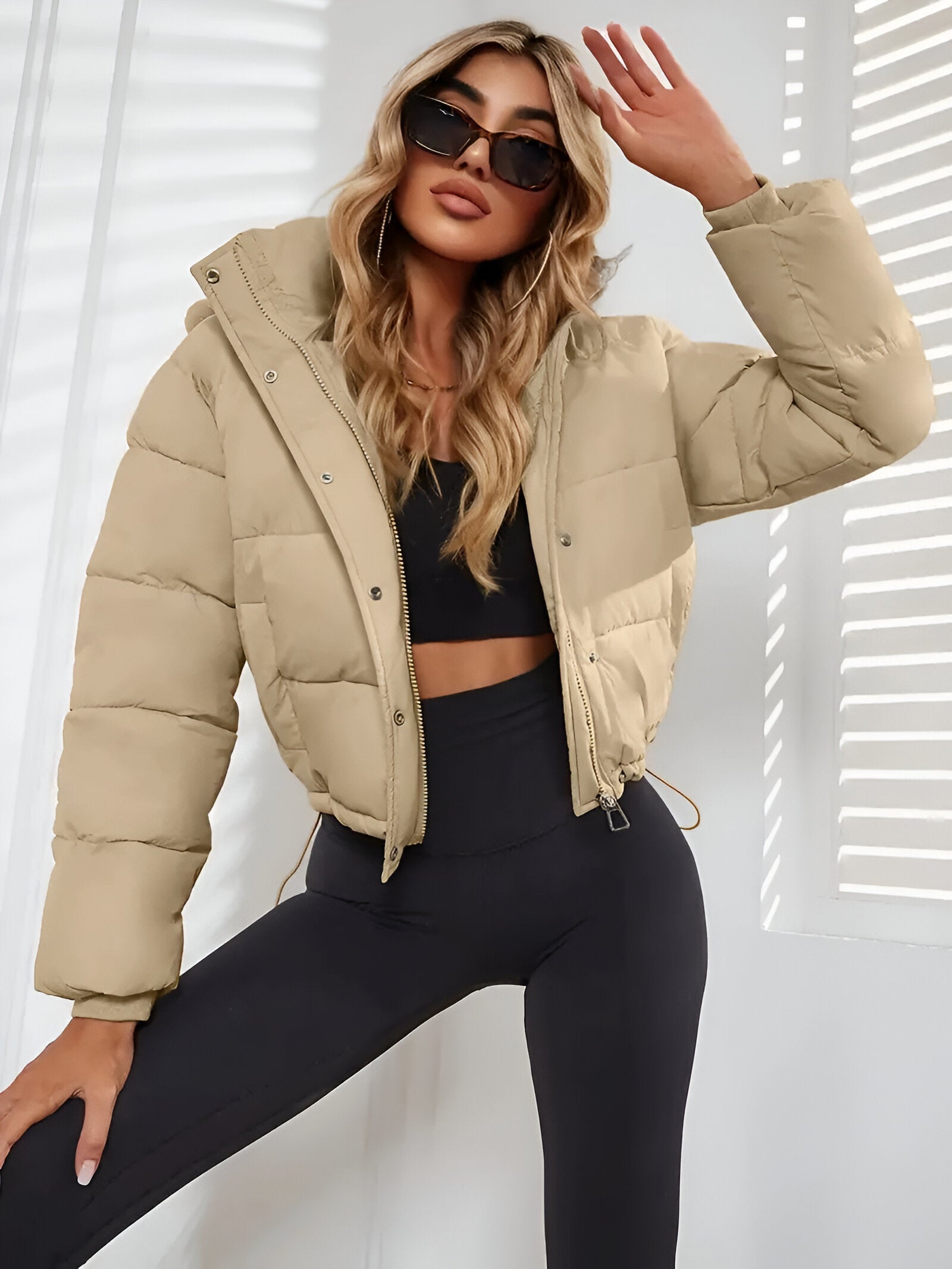 Lydia - Stilvolle warme Kapuzenjacke mit Puffer