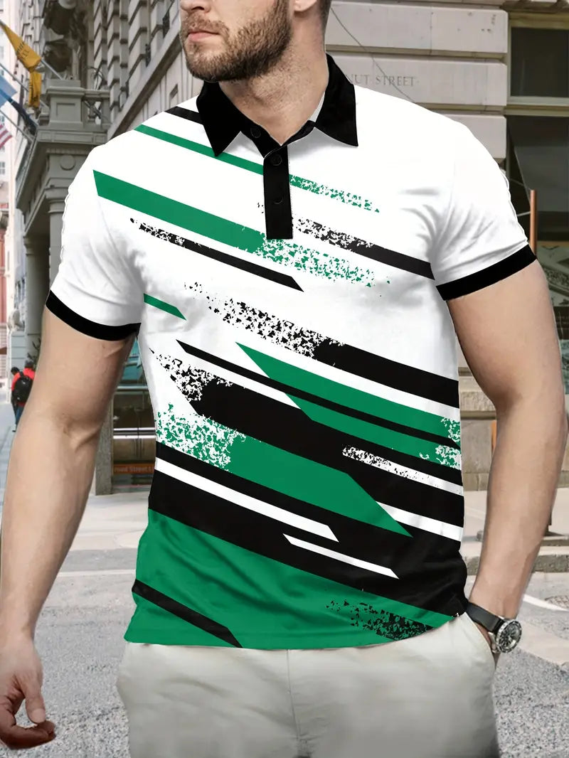 Männer Stylische lässige Knopfleiste mit Streifenmuster - Michael