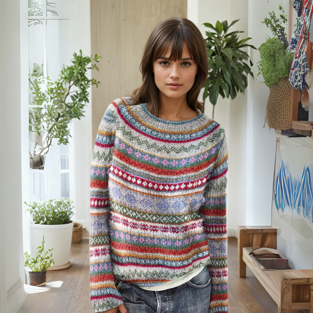Manonin | Lässiger & kuscheliger gestreifter Pullover 1