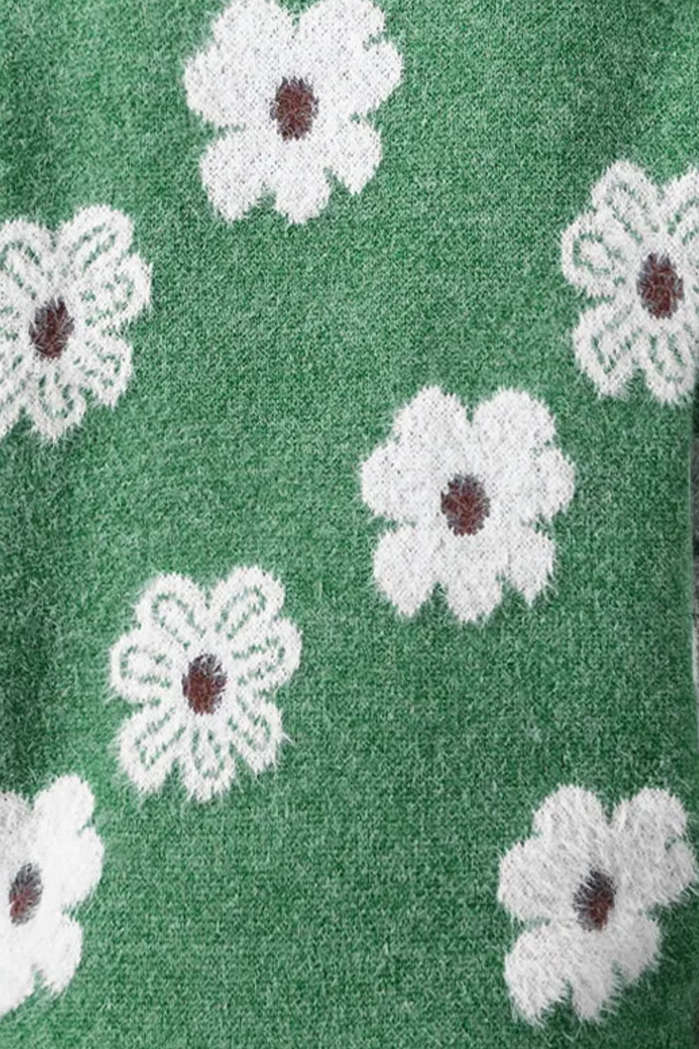 Margaret - Blumensweater mit halbem Reißverschluss