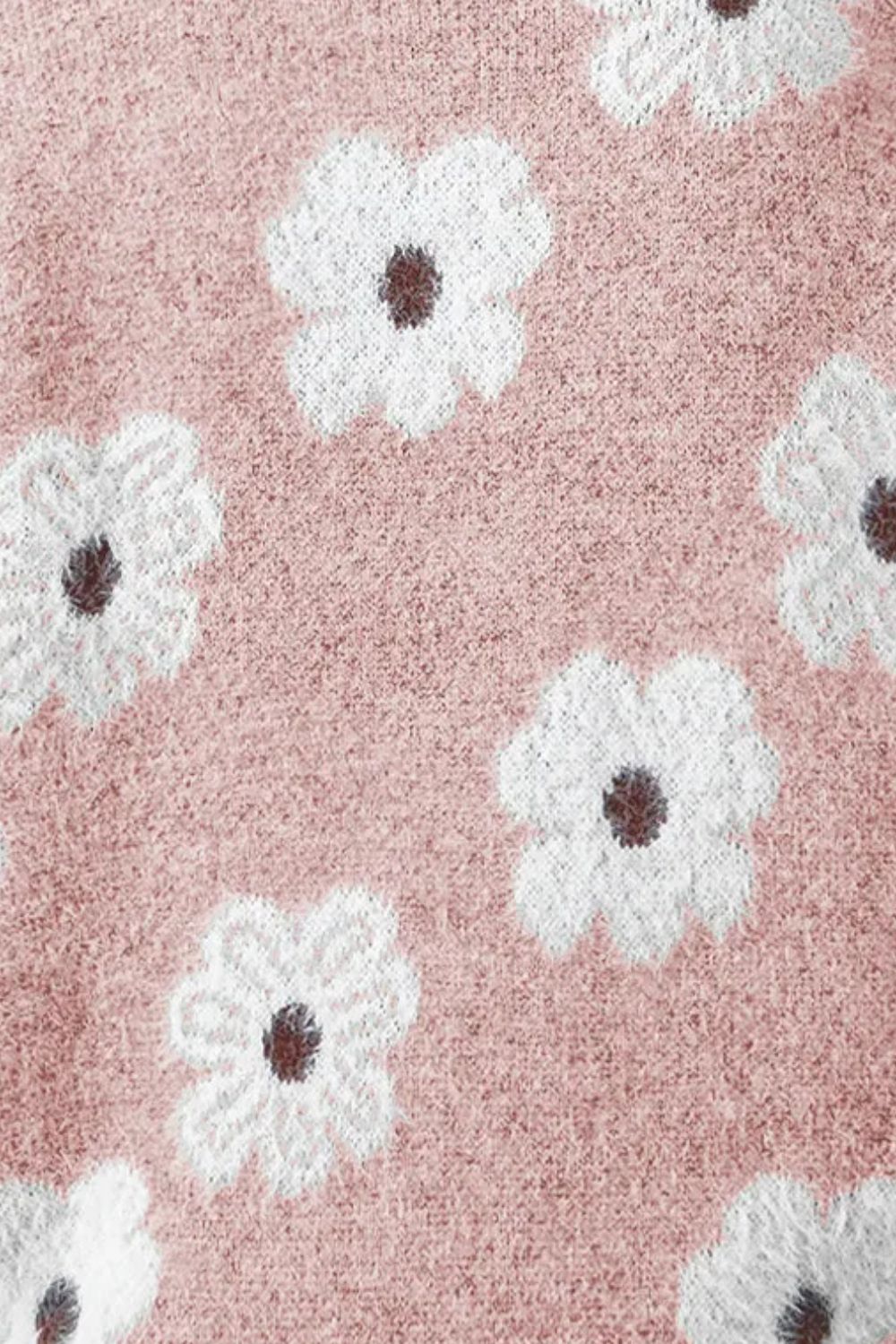 Margaret - Blumensweater mit halbem Reißverschluss