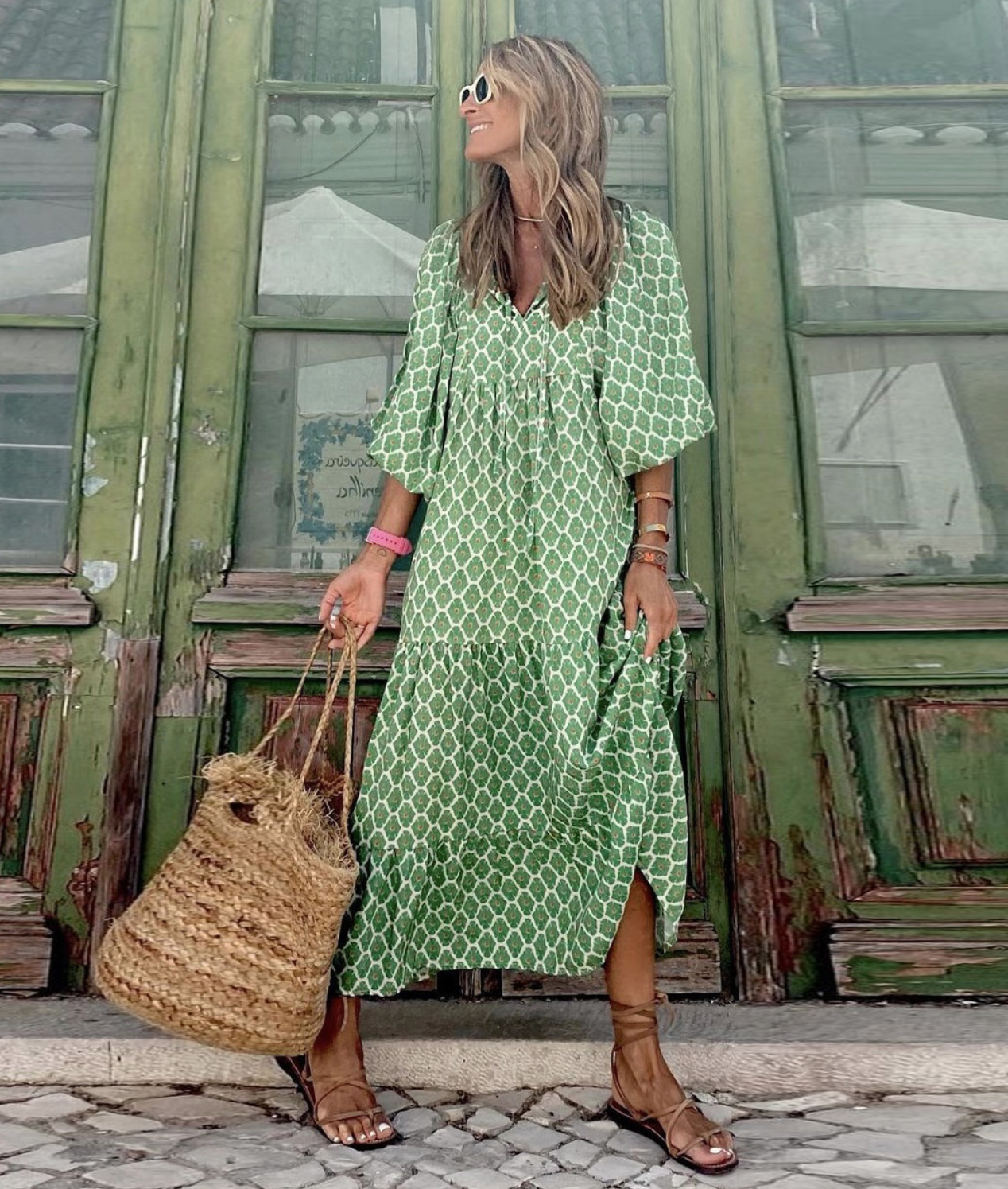 Berthilde | Damen Sommer Vintage Kleid | Maxi 1