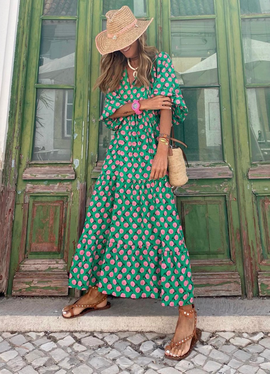 Berthilde | Damen Sommer Vintage Kleid | Maxi 3