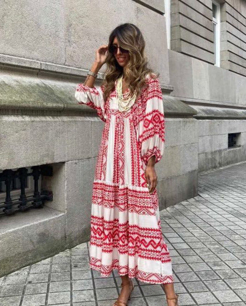 Berthilde | Damen Sommer Vintage Kleid | Maxi 10