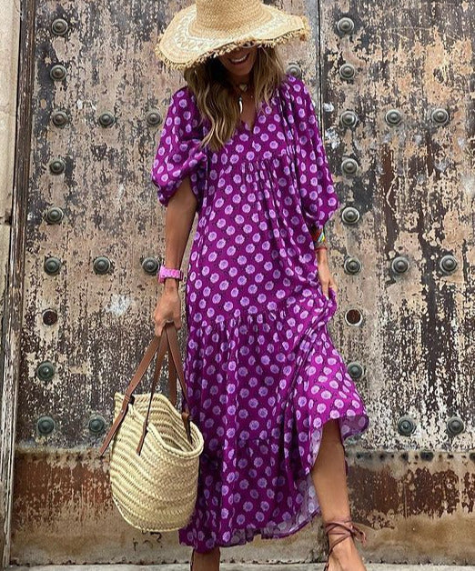 Berthilde | Damen Sommer Vintage Kleid | Maxi 6