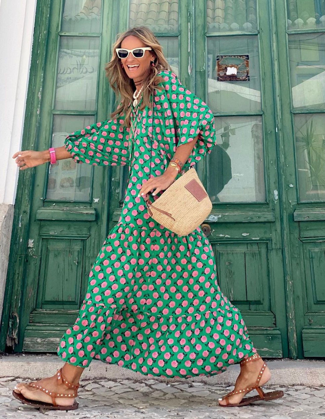 Berthilde | Damen Sommer Vintage Kleid | Maxi 0