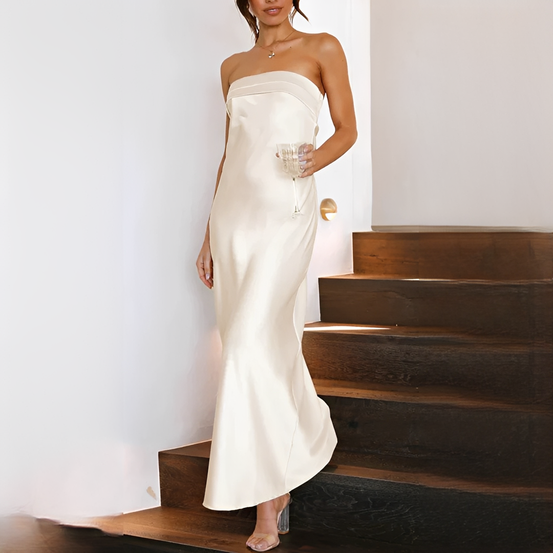 Maxi Sommerkleid Damen | Schulterfrei & Figurbetonend