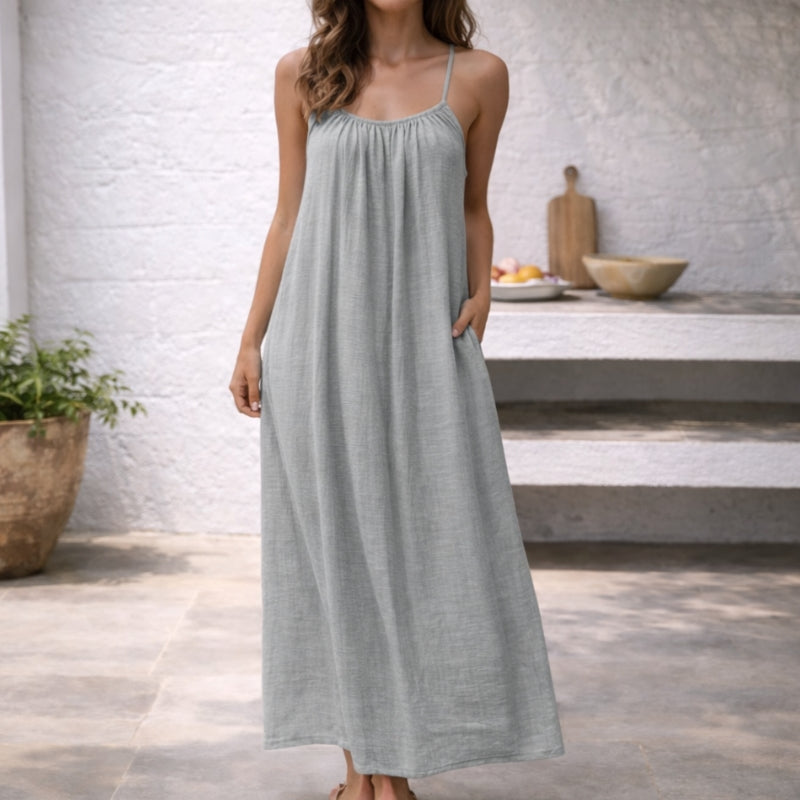Maxikleid mit Spaghettiträgern für Damen – Luftiges Sommerkleid mit Offenem Rücken & Lockerer Passform 6