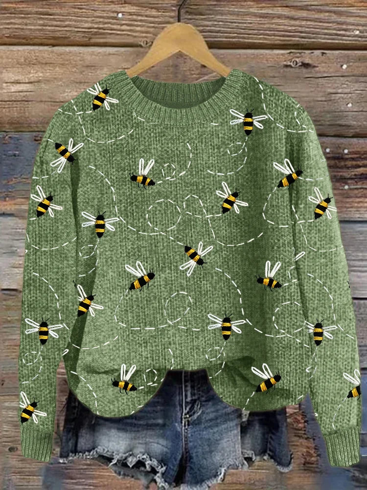 Meadow - Bezaubernder Strickpullover mit Bienenstickerei