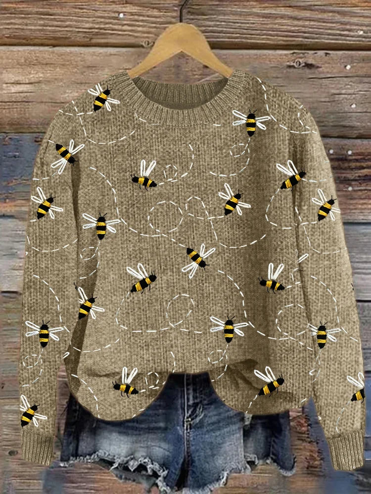 Meadow - Bezaubernder Strickpullover mit Bienenstickerei