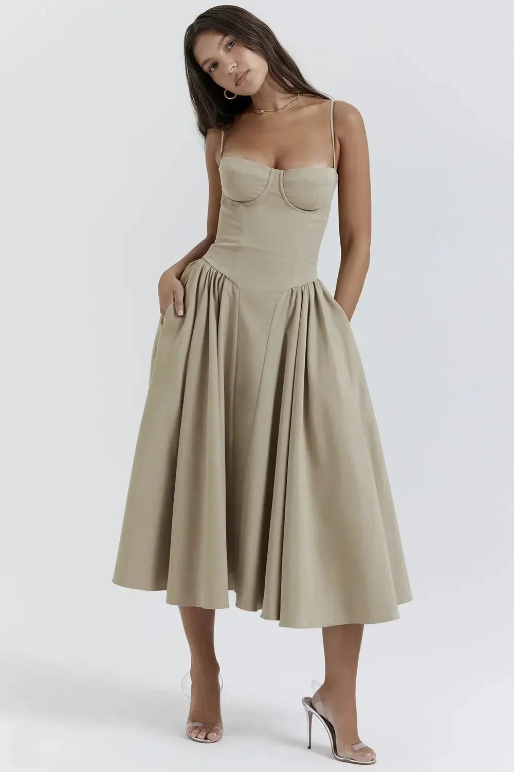 Melis™ Korsett-Midikleid ohne Ärmel 14