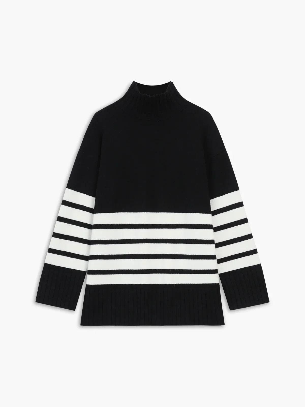 Mia - Damen Rollkragenpullover mit Streifen