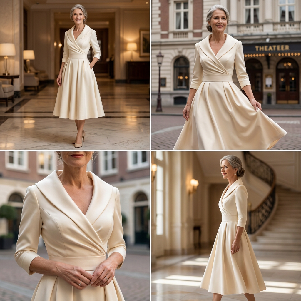 Elegantes Damen-Midikleid mit dezentem Schimmer 5