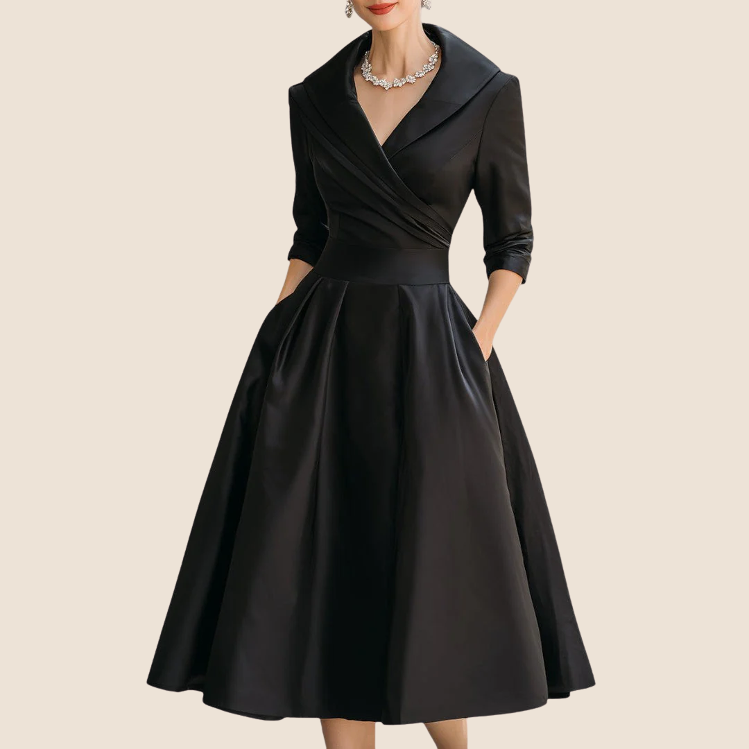Elegantes Damen-Midikleid mit dezentem Schimmer 0