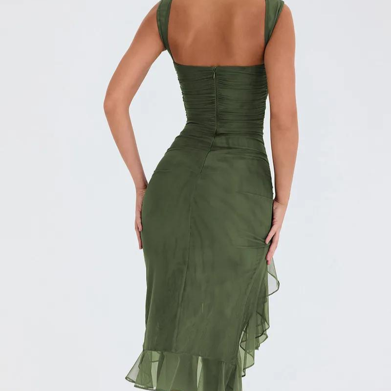 Midikleid mit Rüschen