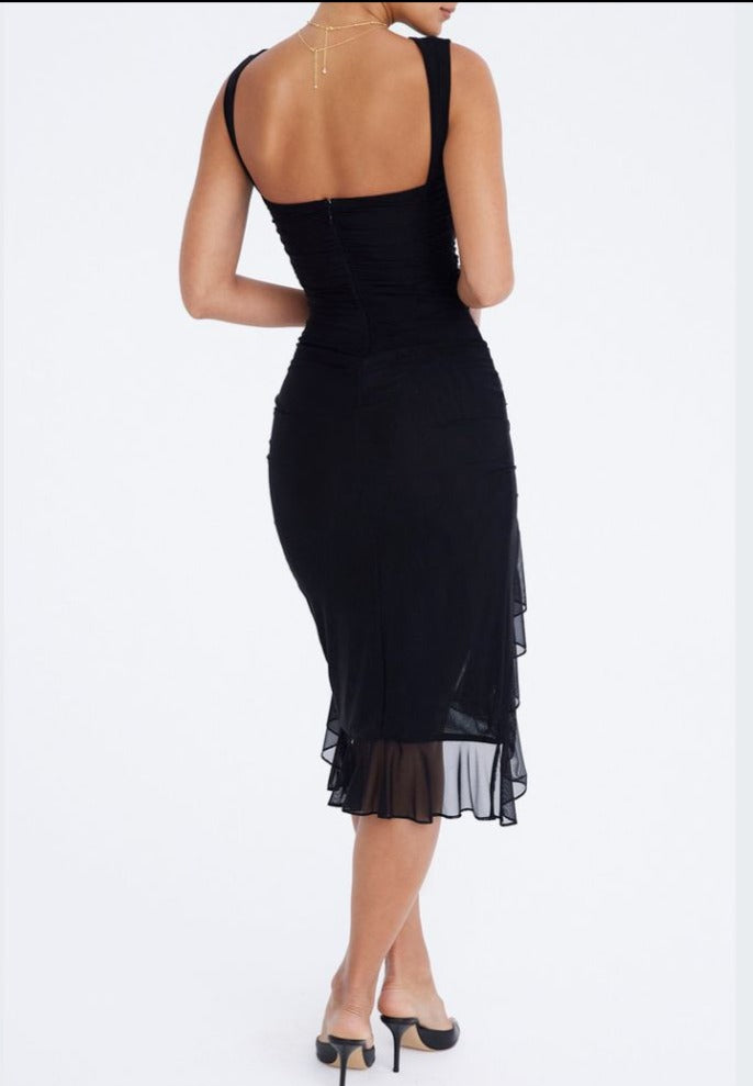 Midikleid mit Rüschen