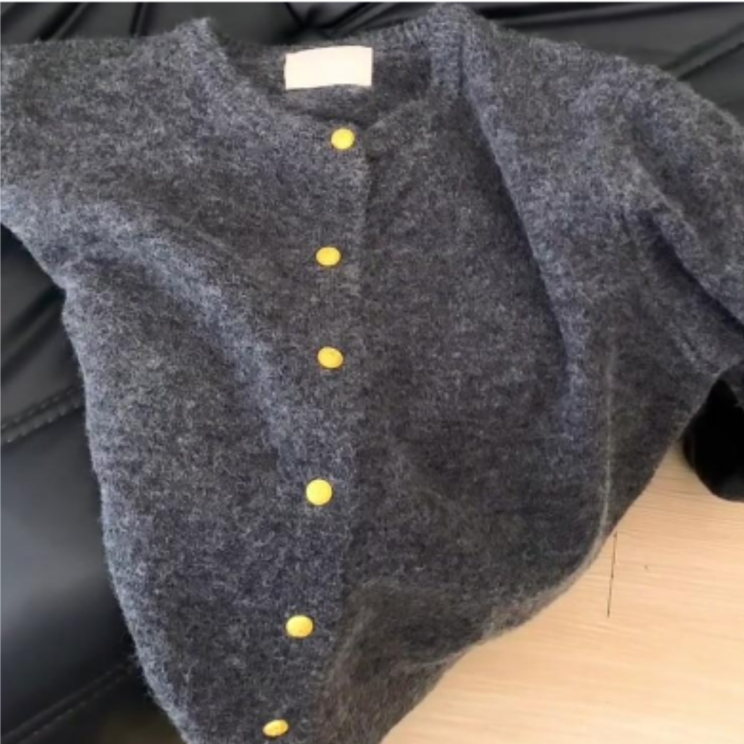 Miley - Damen Knopf Daunen Strickjacke
