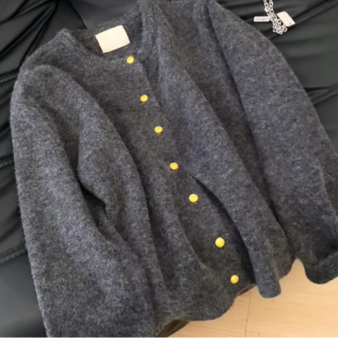 Miley - Damen Knopf Daunen Strickjacke