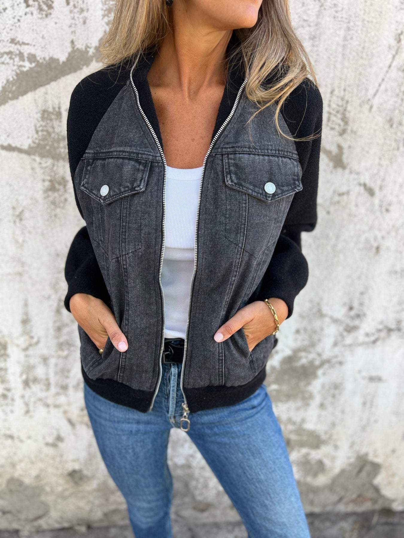 Moderne Jacke mit Denim Normaler Preis