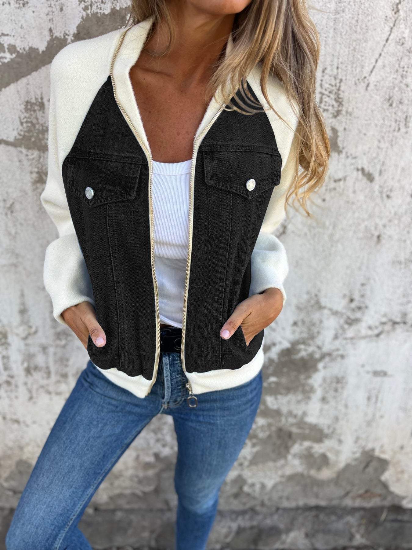 Moderne Jacke mit Denim Normaler Preis